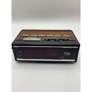 Vintage Cosmo Time Solid State Alarm Clock Radio Woodgrain Finish 1970s Retro St